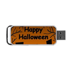 Happy Halloween - Bats On The Cemetery Portable Usb Flash (two Sides) by Valentinaart