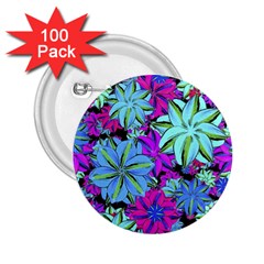 Vibrant Floral Collage Print 2 25  Buttons (100 Pack)  by dflcprints