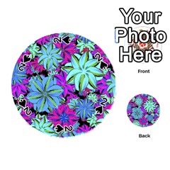 Vibrant Floral Collage Print Playing Cards 54 (round)  by dflcprints