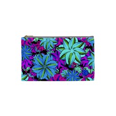 Vibrant Floral Collage Print Cosmetic Bag (small)  by dflcprints
