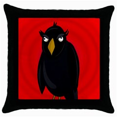 Halloween - Old Raven Throw Pillow Case (black)