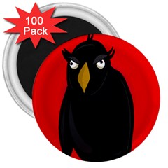 Halloween - Old Raven 3  Magnets (100 Pack) by Valentinaart