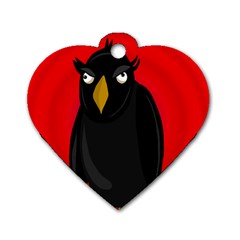 Halloween - Old Raven Dog Tag Heart (two Sides) by Valentinaart