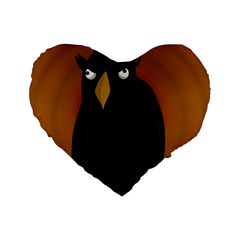 Halloween - Old Black Rawen Standard 16  Premium Flano Heart Shape Cushions by Valentinaart
