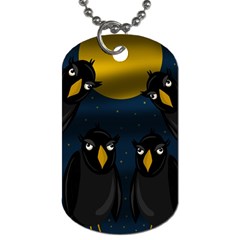 Halloween - Black Crow Flock Dog Tag (two Sides) by Valentinaart