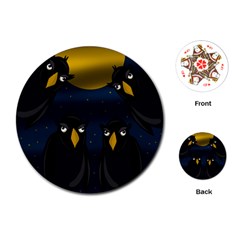 Halloween - Black Crow Flock Playing Cards (round) 