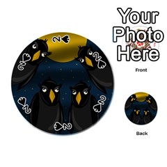Halloween - Black Crow Flock Playing Cards 54 (round)  by Valentinaart