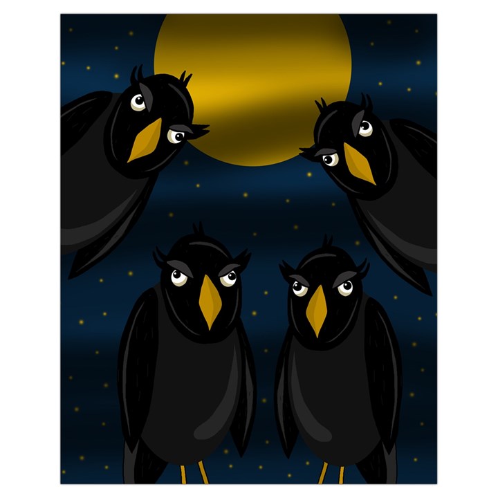 Halloween - black crow flock Drawstring Bag (Small)