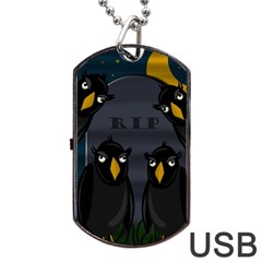 Halloween - Rip Dog Tag Usb Flash (two Sides)  by Valentinaart