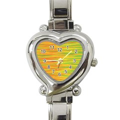Green And Oragne Heart Italian Charm Watch by Valentinaart