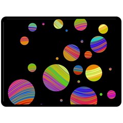 Colorful Galaxy Fleece Blanket (large)  by Valentinaart