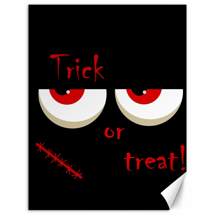 Halloween  Trick or treat  - monsters red eyes Canvas 12  x 16  