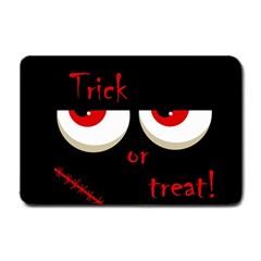 Halloween  trick Or Treat  - Monsters Red Eyes Small Doormat  by Valentinaart