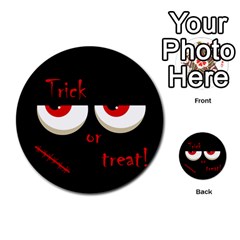 Halloween  trick Or Treat  - Monsters Red Eyes Multi-purpose Cards (round)  by Valentinaart