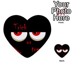 Halloween  trick Or Treat  - Monsters Red Eyes Multi-purpose Cards (heart)  by Valentinaart