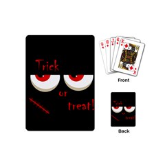 Halloween  trick Or Treat  - Monsters Red Eyes Playing Cards (mini)  by Valentinaart