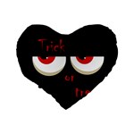 Halloween  Trick or treat  - monsters red eyes Standard 16  Premium Flano Heart Shape Cushions Back