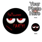 Halloween party - red eyes monster Multi-purpose Cards (Round)  Back 17