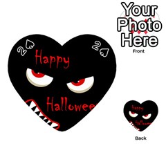 Happy Halloween - red eyes monster Playing Cards 54 (Heart) 