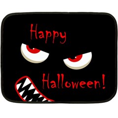 Happy Halloween - red eyes monster Double Sided Fleece Blanket (Mini) 