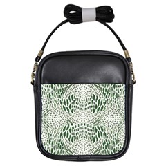 GREEN REPTILE SCALES Girls Sling Bags