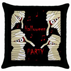 Halloween Mummy Party Throw Pillow Case (black) by Valentinaart