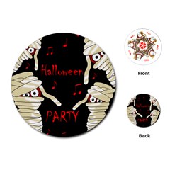 Halloween Mummy Party Playing Cards (round)  by Valentinaart
