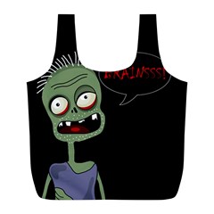 Halloween Zombie Full Print Recycle Bags (l)  by Valentinaart