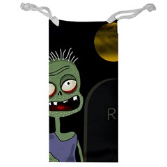 Halloween Zombie On The Cemetery Jewelry Bags by Valentinaart