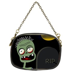 Halloween Zombie On The Cemetery Chain Purses (two Sides)  by Valentinaart