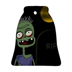 Halloween Zombie On The Cemetery Ornament (bell)  by Valentinaart