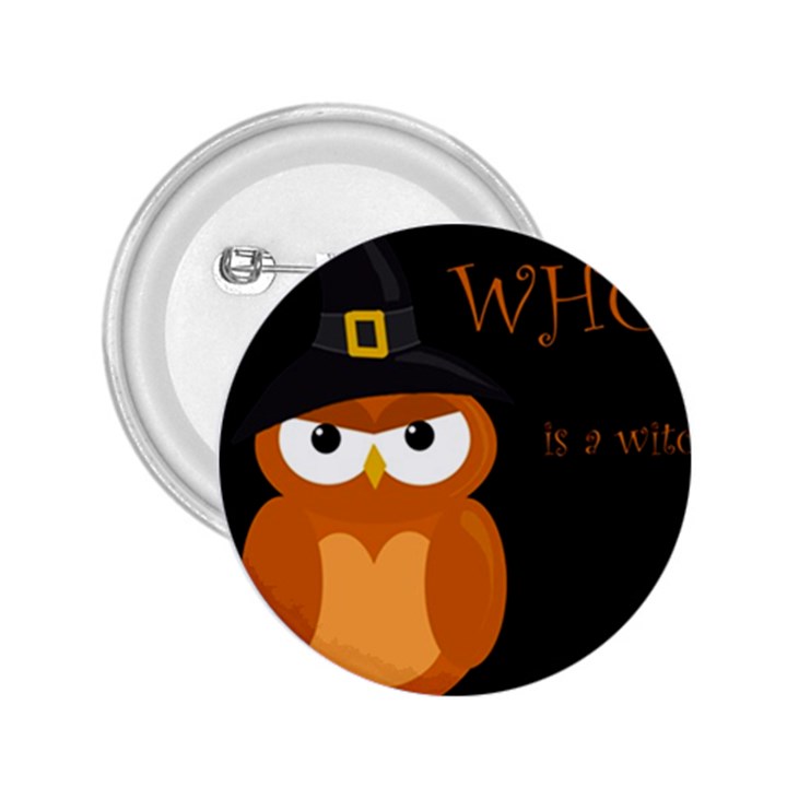 Halloween witch - orange owl 2.25  Buttons