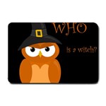 Halloween witch - orange owl Small Doormat  24 x16  Door Mat