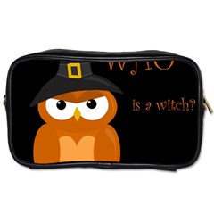 Halloween Witch - Orange Owl Toiletries Bags 2-side by Valentinaart