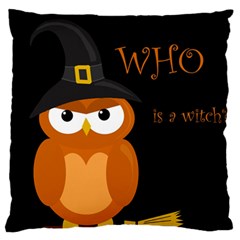 Halloween Witch - Orange Owl Standard Flano Cushion Case (two Sides) by Valentinaart