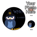 Halloween witch - blue owl Multi-purpose Cards (Round)  Back 7