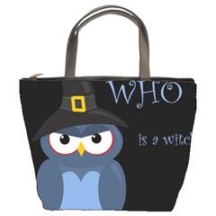Halloween Witch - Blue Owl Bucket Bags by Valentinaart