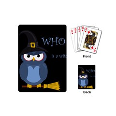 Halloween Witch - Blue Owl Playing Cards (mini)  by Valentinaart