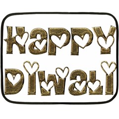 Happy Diwali Greeting Cute Hearts Typography Festival Of Lights Celebration Fleece Blanket (mini) by yoursparklingshop