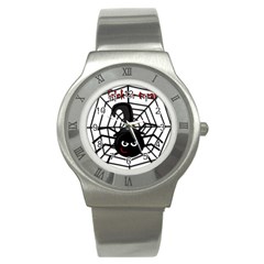 Halloween Cute Spider Stainless Steel Watch by Valentinaart