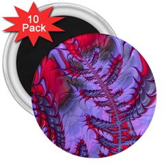 Freaky Friday Red  Lilac 3  Magnets (10 Pack)  by Fractalworld