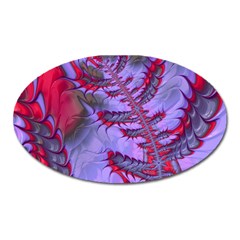 Freaky Friday Red  Lilac Oval Magnet by Fractalworld