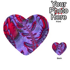 Freaky Friday Red  Lilac Multi-purpose Cards (heart)  by Fractalworld