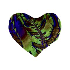 Freaky Friday, Blue Green Standard 16  Premium Flano Heart Shape Cushions