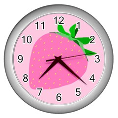 Strawberry Wall Clocks (silver)  by itsybitsypeakspider