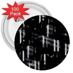 Black And White Neon City 3  Buttons (100 Pack) 