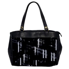 Black And White Neon City Office Handbags by Valentinaart