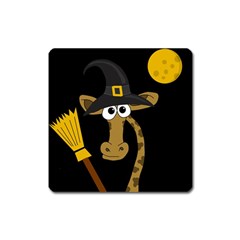 Halloween Giraffe Witch Square Magnet by Valentinaart