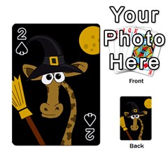 Halloween Giraffe Witch Playing Cards 54 Designs  by Valentinaart