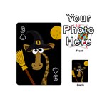 Halloween giraffe witch Playing Cards 54 (Mini)  Front - Spade3